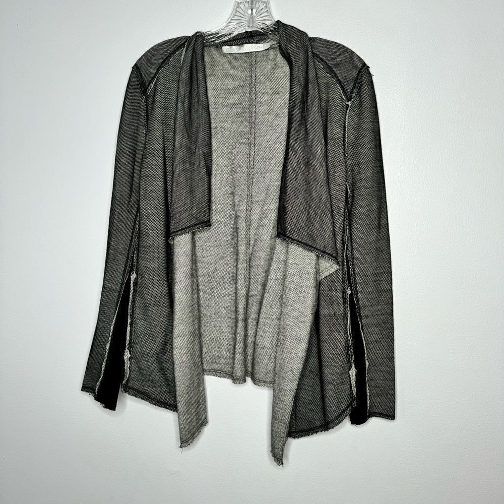 Lola & Sophie gray and black wool blend cardigan size medium